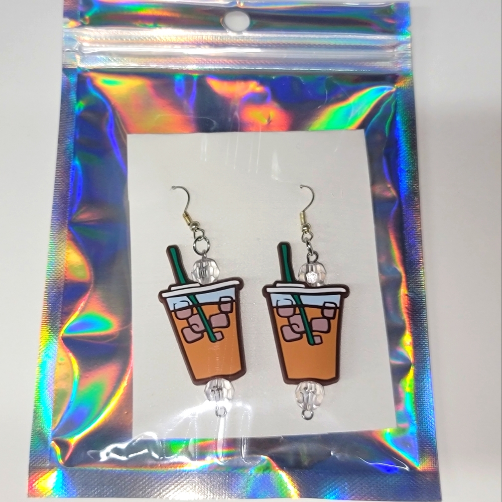 Iced coffee earrings